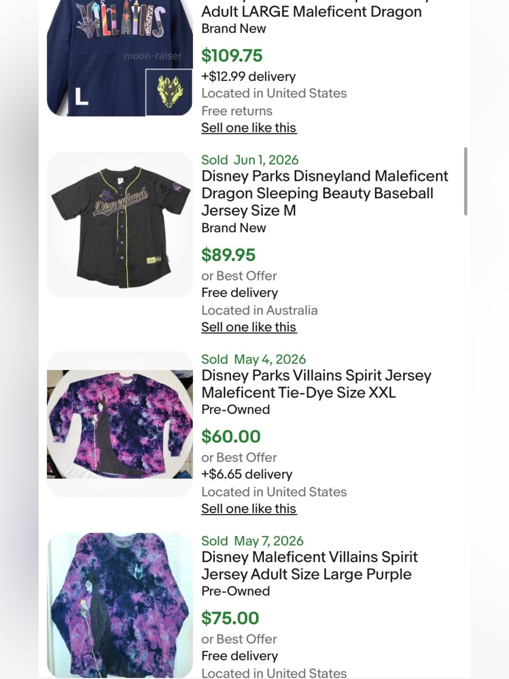Disney Maleficent Villains Tie Dye Sleeping Beauty Spirit Jersey Adult XXL - Picture 4 of 16